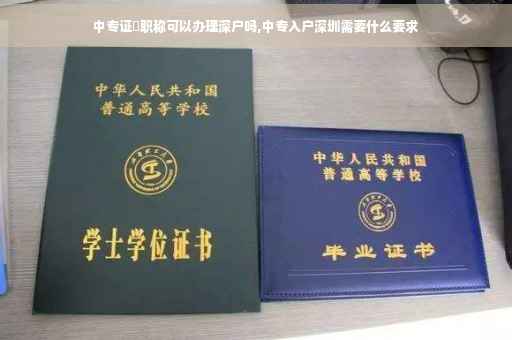 中专证➕职称可以办理深户吗,中专入户深圳需要什么要求