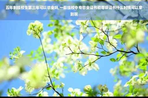 五年制技校生第三年可以毕业吗,一般技校中专毕业证书和等级证书什么时候可以拿到啊 五年制技校生第三年可以毕业吗,一般技校中专毕业证书和等级证书什么时候可以拿到啊