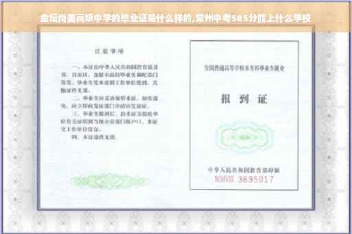 金坛尚美高级中学的毕业证是什么样的,常州中考585分能上什么学校