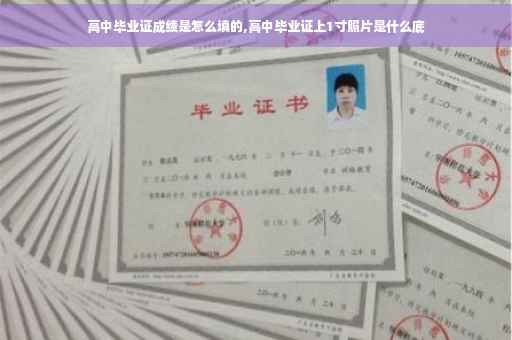 高中毕业证成绩是怎么填的,高中毕业证上1寸照片是什么底
