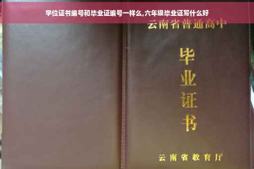学位证书编号和毕业证编号一样么,六年级毕业证写什么好