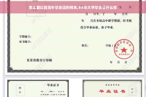 怎么查以前高中毕业证的样本,88年大学毕业证什么样