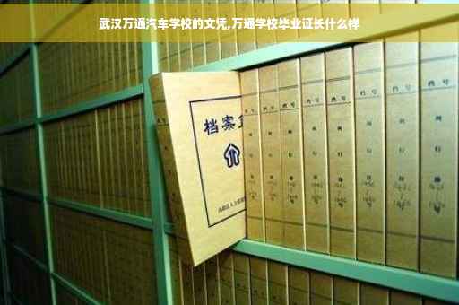 武汉万通汽车学校的文凭,万通学校毕业证长什么样