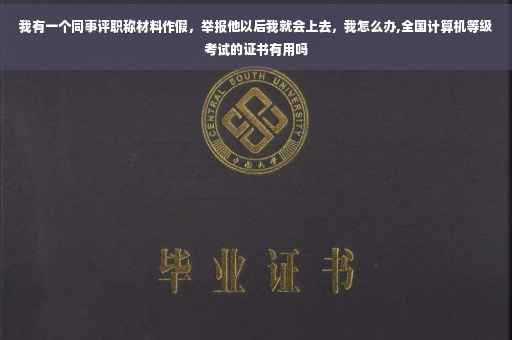 我有一个同事评职称材料作假，举报他以后我就会上去，我怎么办,全国计算机等级考试的证书有用吗