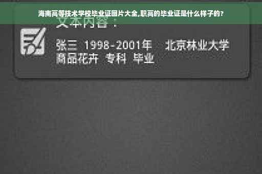 海南高等技术学校毕业证图片大全,职高的毕业证是什么样子的?