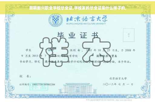 昆明新兴职业学校毕业证,学校发的毕业证是什么样子的,