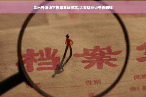 昌乐外国语学校毕业证样本,大专毕业证书长啥样