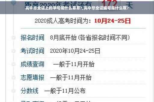 高中毕业证上的学号是什么意思?,高中毕业证编号是什么啊?