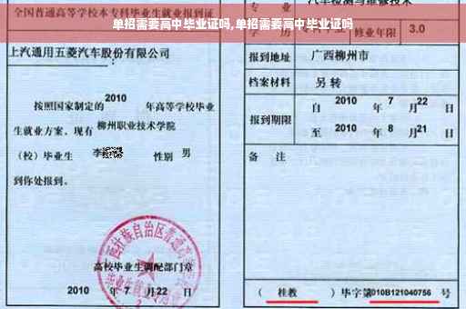 单招需要高中毕业证吗,单招需要高中毕业证吗