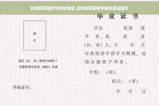 北京新亚研修学校毕业证,北京新亚研修学校毕业证图片
