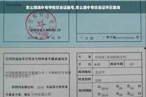 怎么筛选中专学校毕业证编号,怎么查中专毕业证学历查询