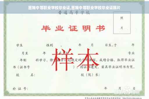 恩施中等职业学校毕业证,恩施中等职业学校毕业证图片
