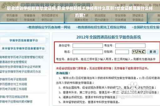 职业培训学校能发毕业证吗,职业学校和技工学校有什么区别?毕业证都是发什么样的啊?
