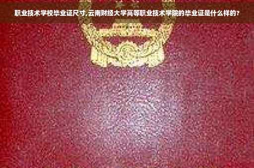 职业技术学校毕业证尺寸,云南财经大学高等职业技术学院的毕业证是什么样的?