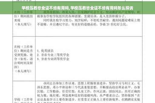 学校压着毕业证不给有用吗,学校压着毕业证不给有用吗怎么投诉