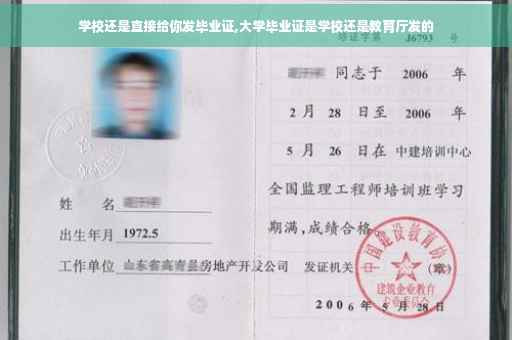学校还是直接给你发毕业证,大学毕业证是学校还是教育厅发的