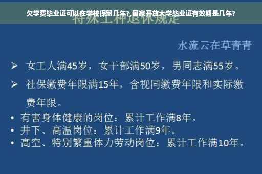 欠学费毕业证可以在学校保留几年?,国家开放大学毕业证有效期是几年?