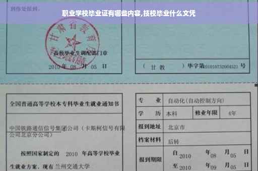 职业学校毕业证有哪些内容,技校毕业什么文凭