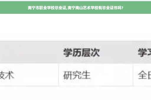 南宁市职业学校毕业证,南宁南山艺术学校有毕业证书吗?