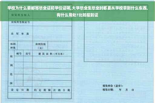 学校为什么要邮寄毕业证和学位证呢,大学毕业生毕业时都要从学校拿到什么东西,有什么用处?比如报到证
