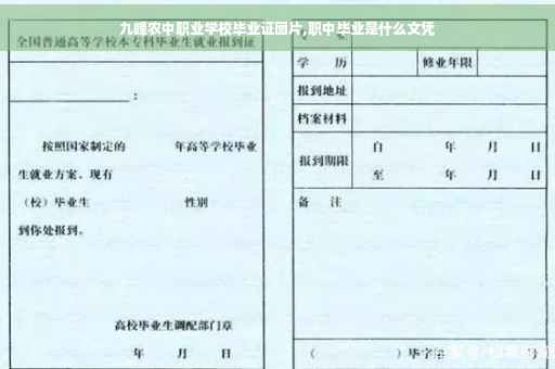 九峰农中职业学校毕业证图片,职中毕业是什么文凭