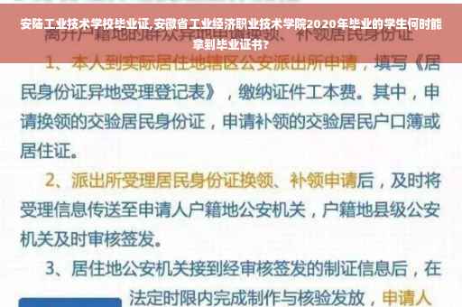 安陆工业技术学校毕业证,安徽省工业经济职业技术学院2020年毕业的学生何时能拿到毕业证书?
