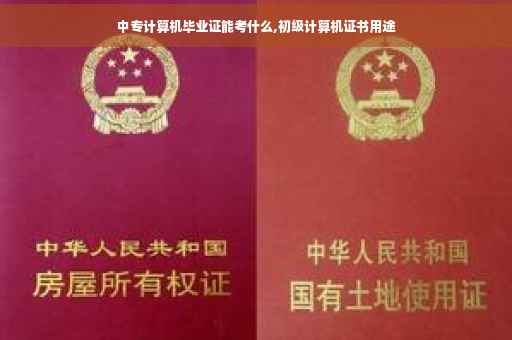 中专计算机毕业证能考什么,初级计算机证书用途