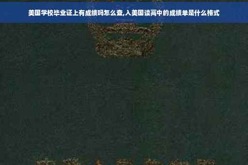 美国学校毕业证上有成绩吗怎么查,入美国读高中的成绩单是什么格式