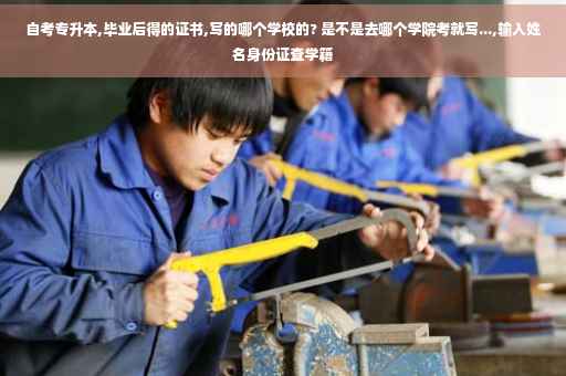 自考专升本,毕业后得的证书,写的哪个学校的? 是不是去哪个学院考就写...,输入姓名身份证查学籍