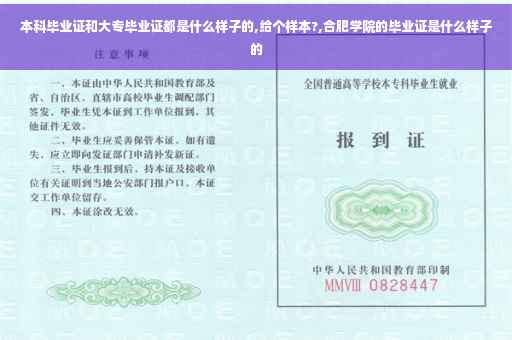 本科毕业证和大专毕业证都是什么样子的,给个样本?,合肥学院的毕业证是什么样子的 本科毕业证和大专毕业证都是什么样子的,给个样本?,合肥学院的毕业证是什么样子的