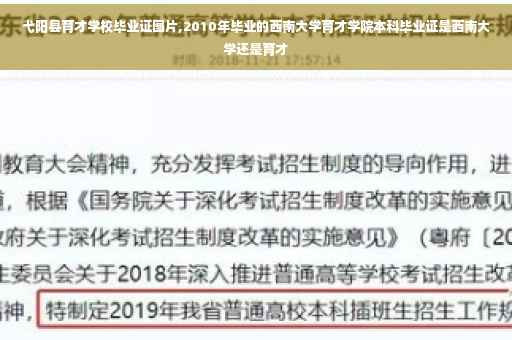弋阳县育才学校毕业证图片,2010年毕业的西南大学育才学院本科毕业证是西南大学还是育才