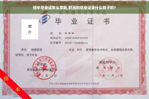 初中毕业证怎么拿到,职高的毕业证是什么样子的?