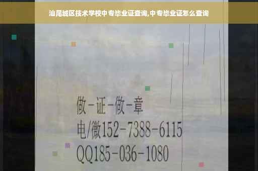 汕尾城区技术学校中专毕业证查询,中专毕业证怎么查询