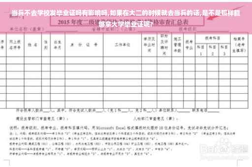 当兵不去学校发毕业证吗有影响吗,如果在大二的时候就去当兵的话,是不是照样能够拿大学毕业证呢?