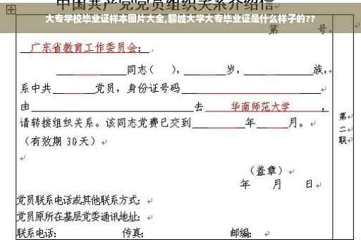 大专学校毕业证样本图片大全,聊城大学大专毕业证是什么样子的??