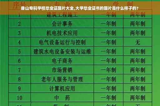 唐山专科学校毕业证图片大全,大学毕业证书的图片是什么样子的?