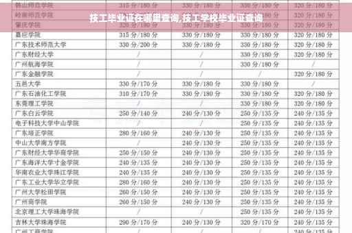 技工毕业证在哪里查询,技工学校毕业证查询