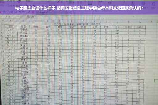 电子版毕业证什么样子,请问安徽信息工程学院自考本科文凭国家承认吗?