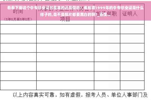 看看下面这个中专毕业证书是真的还是假的?,谁知道1999年的中专毕业证是什么样子的,是不是照片都要黑白的啊?_百度... 看看下面这个中专毕业证书是真的还是假的?,谁知道1999年的中专毕业证是什么样子的,是不是照片都要黑白的啊?_百度...