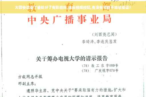 大四快毕业了被处分了有影响吗,违反校规校纪,有没有可能不给毕业证?