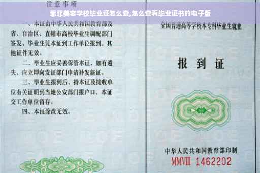 菲菲美容学校毕业证怎么查,怎么查看毕业证书的电子版