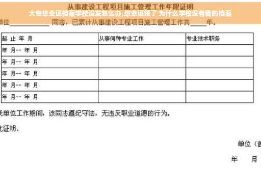 大专毕业证档案学校没发怎么办,毕业证领了 为什么学校没有我的档案
