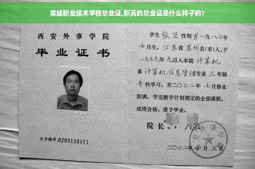 栾城职业技术学校毕业证,职高的毕业证是什么样子的?