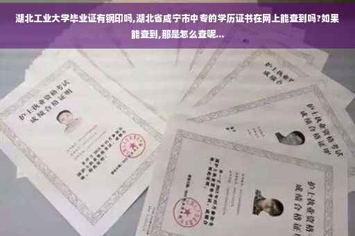湖北工业大学毕业证有钢印吗,湖北省咸宁市中专的学历证书在网上能查到吗?如果能查到,那是怎么查呢...