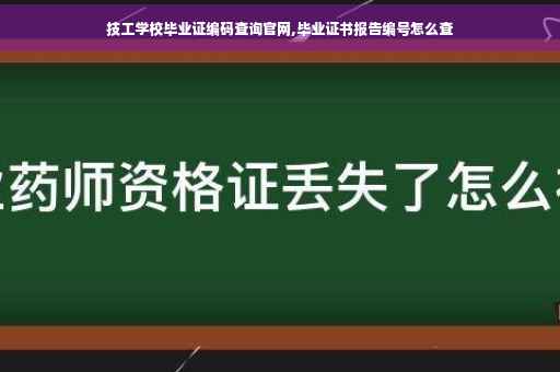 技工学校毕业证编码查询官网,毕业证书报告编号怎么查