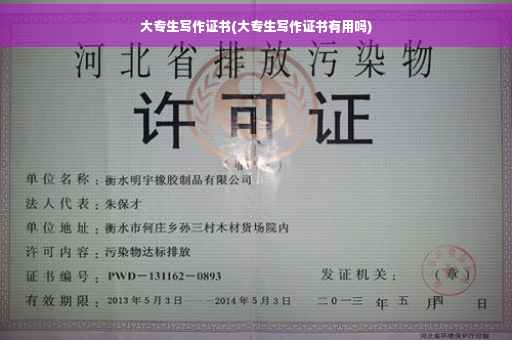 大专生写作证书(大专生写作证书有用吗)