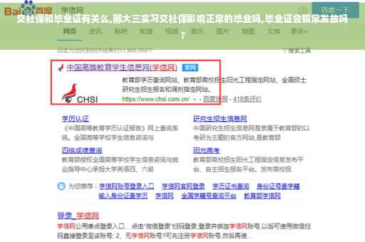 交社保和毕业证有关么,那大三实习交社保影响正常的毕业吗,毕业证会照常发放吗?