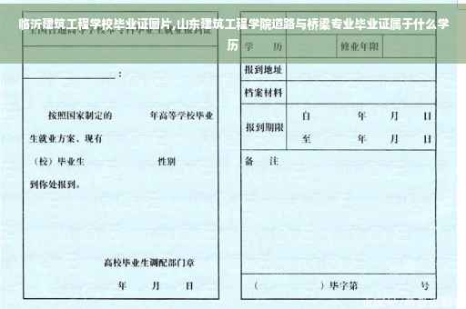 临沂建筑工程学校毕业证图片,山东建筑工程学院道路与桥梁专业毕业证属于什么学历