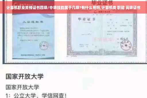 计算机职业资格证书四级/中级技能属于几级?有什么用吗,计算机类 职称 高级证书