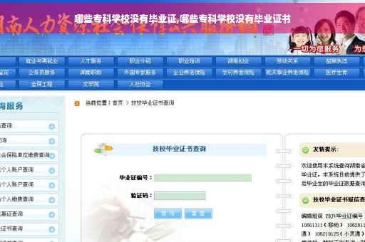 哪些专科学校没有毕业证,哪些专科学校没有毕业证书